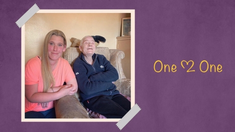 Support Worker Sarah with Server User Elaine at Bryson Care One2One