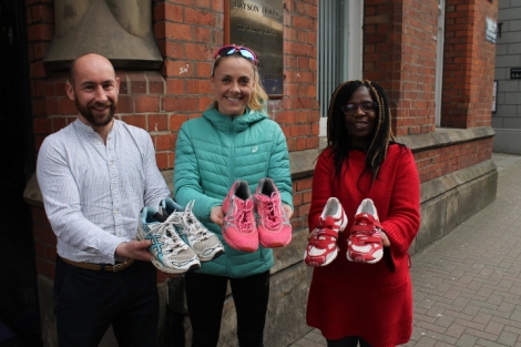 Bryson reuse running shoes donated by Kerry O Flaherty Irish Olympian